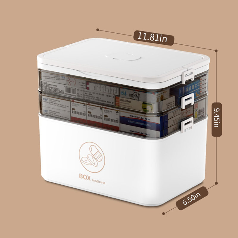 Medicine Storage Box Moisture Proof Shading For Home Travel 3 Tier