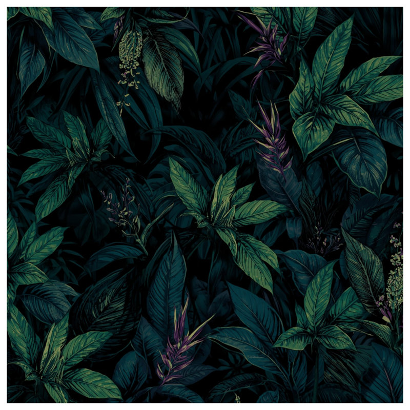 Lush Tropical Foliage Wall Tapestry - Jungle Wall Decor, 50in H x60in W with 4 Grommets