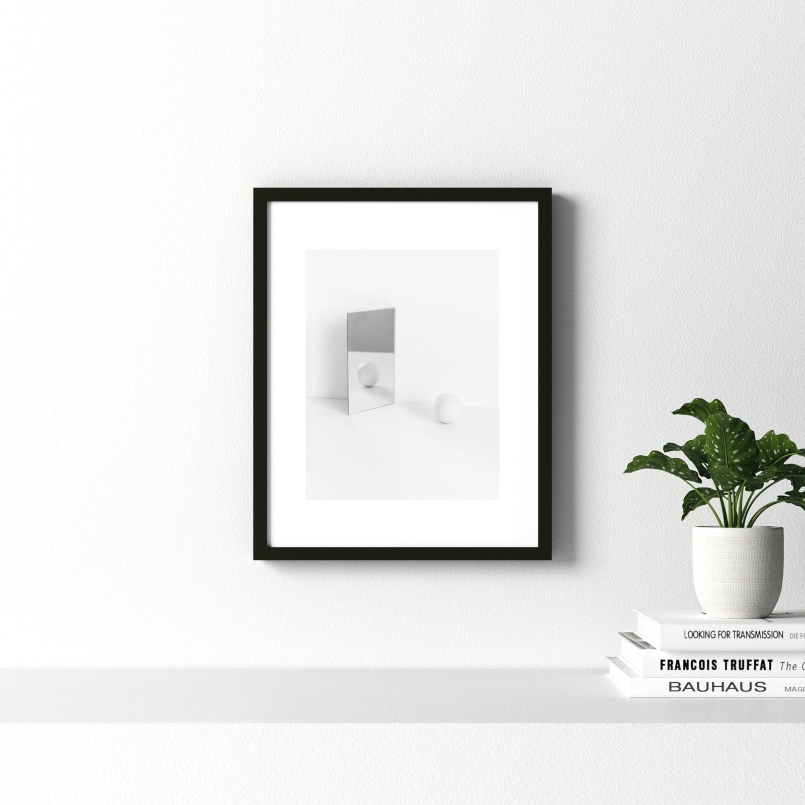 Ludovico "White Still Life 2" Print, Black, 20" H x 16" W x 1.25" D