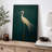 Vintage Green Egret Bird Artwork, Modern Rustic Bathroom Wall Pictures, Large Framed Canvas Giclee Print Wall Art-115240905-115240906-115240907