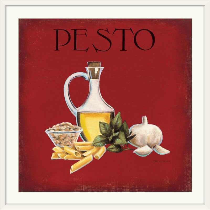 « ii » par marco fabiano, affiche rétro Italian Cuisine, H 28 x l 28 po x P 1 po, Cadre blanc
