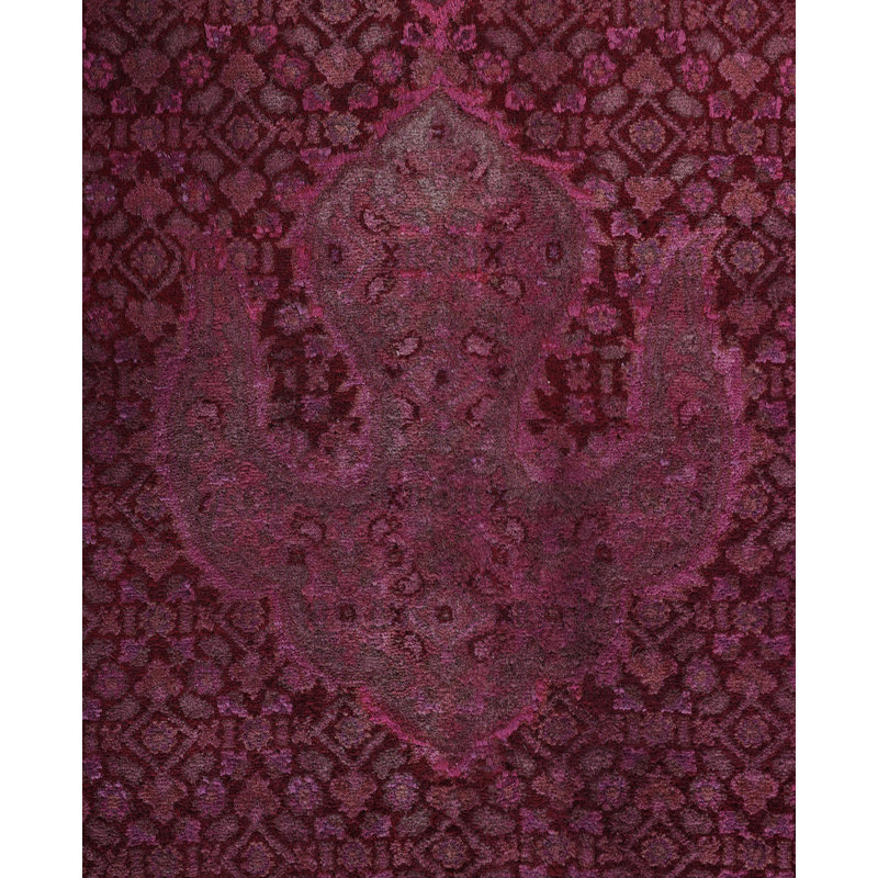 Overdyed Hand-Knotted Wool Modern-Contemporary Purple Area Rug 9' 10" x 14' 1"