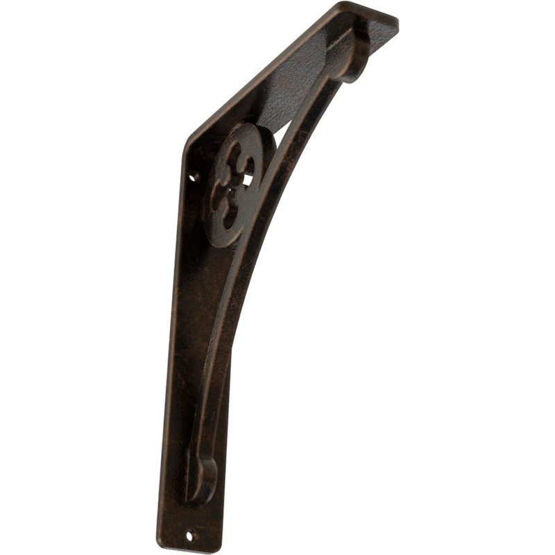 Crawley Wrought Iron Bracket, 8" H x 1.5" W x 5.5" D, Antiqued Bronze