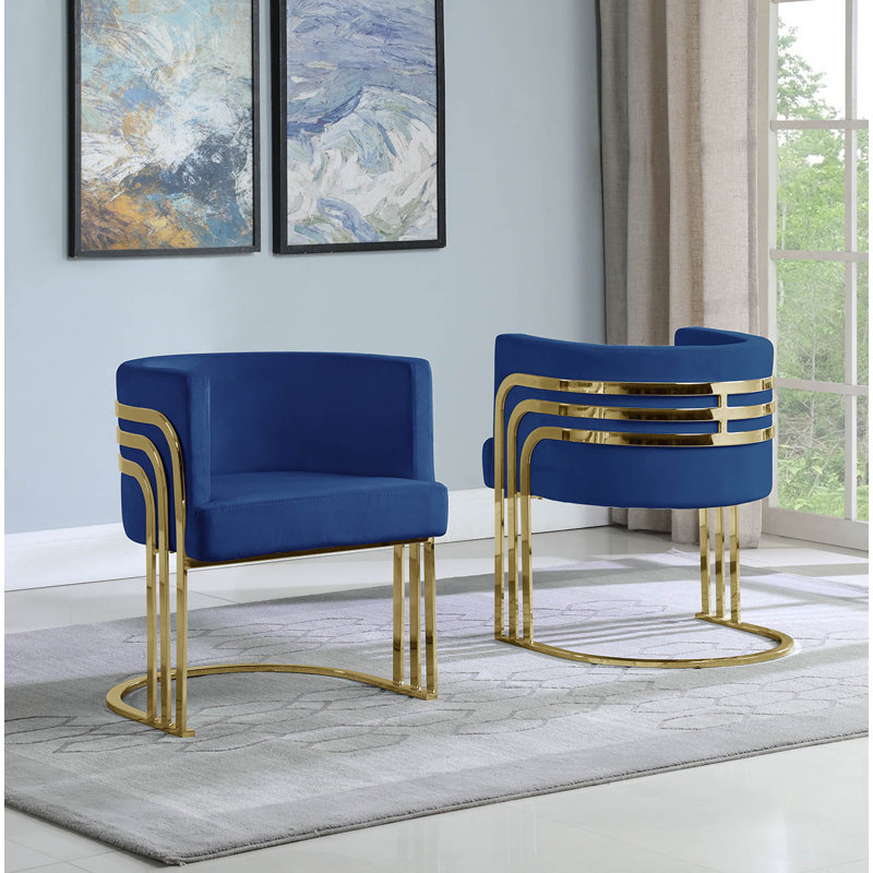Fauteuil demi-tonneau 25 po, Doré, Marine