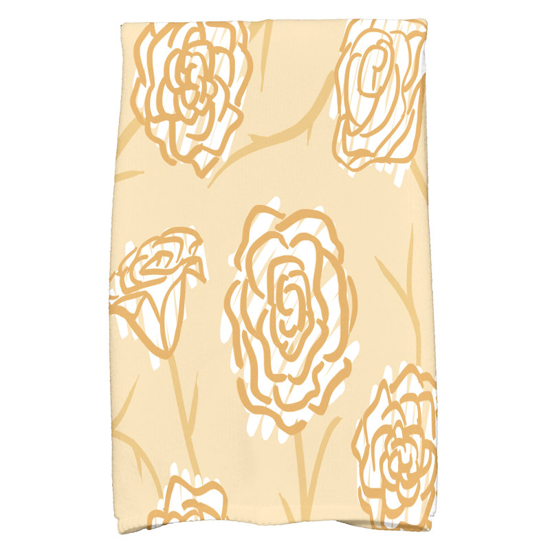 Slezak Floral Tea Towel Kitchen Towel, Gold