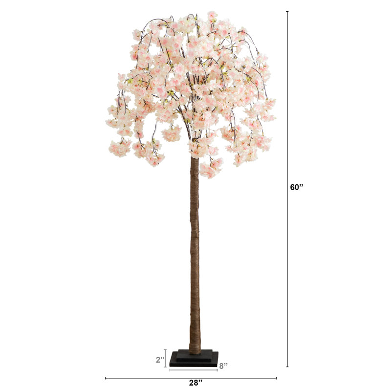 5ft. Lighted Artificial Cascading Cherry Blossom Tree with 320 Warm White LED Lights