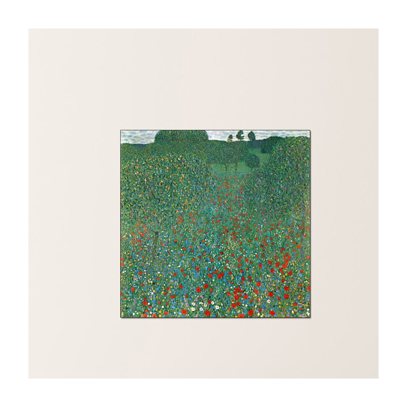 'Poppy Field' by Gustav Klimt Painting Print, 70cm H x 70cm W x 1.8cm D