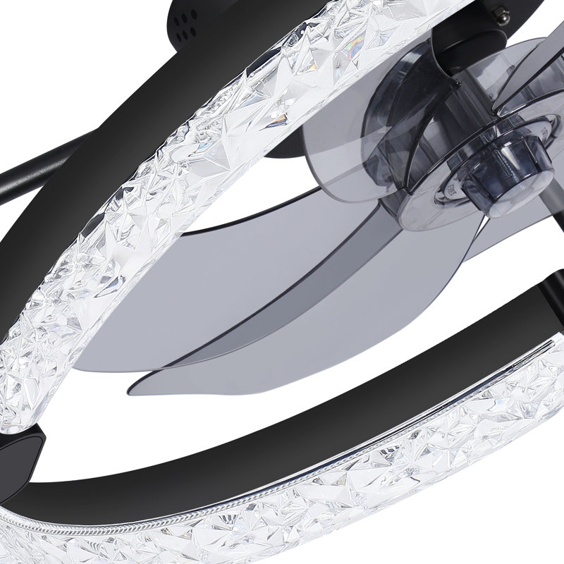 50cm Ceiling Fan with LED Lights, Matte black