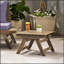 Table d'appoint d'extérieur en bois d'acacia Sedona avec conception à lattes ouvertes pour le patio, la terrasse ou le jardin