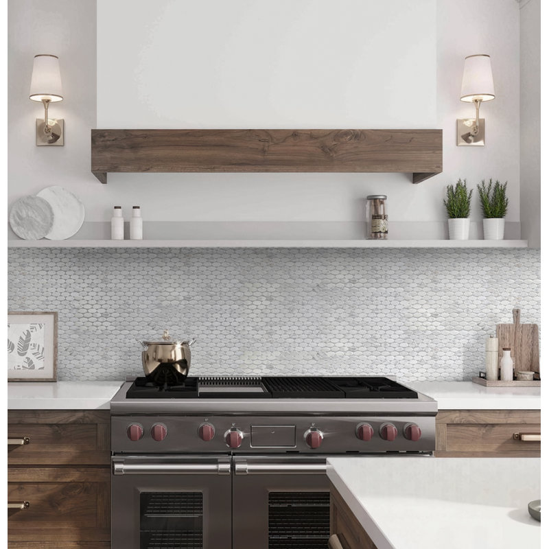11.2" X 11.6" Straight Edge Marble Mosaic Sheet