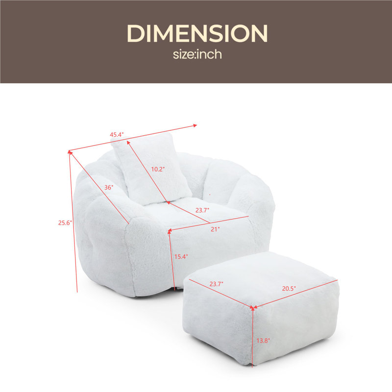 Giant Bean Bag Chair, Oversized Bean Bag Couch For Adults And Kids, Stuffed Big Accent Sofa Lounge Floor Sofa For Gaming,Reading Living Room Bedroom