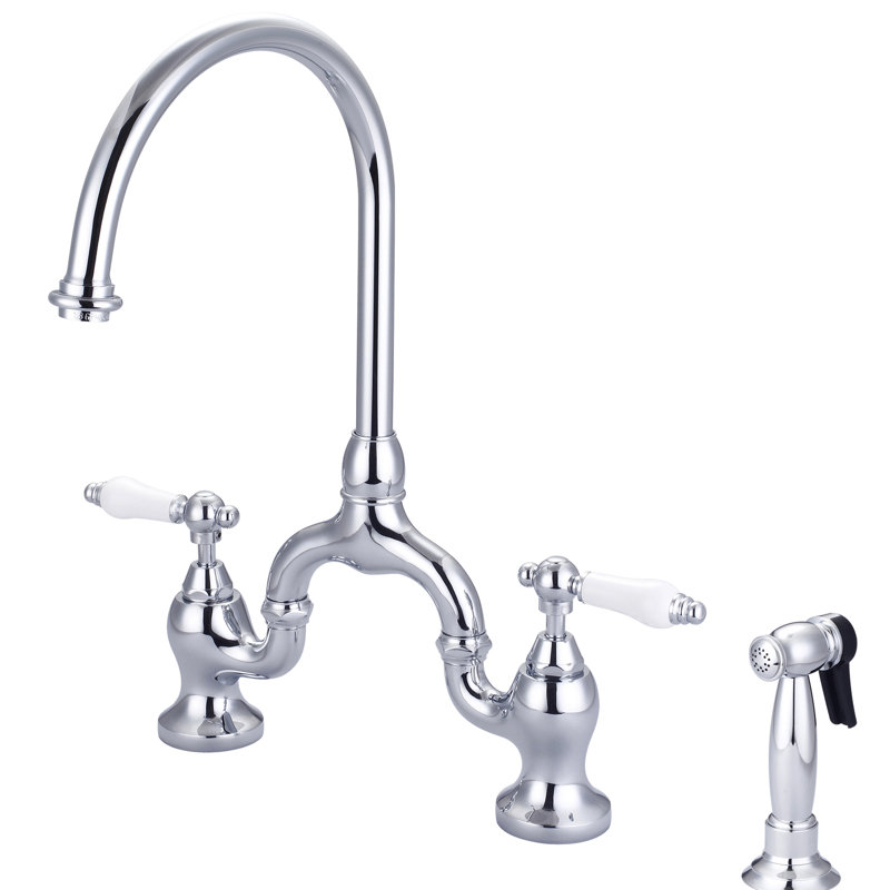 Barclay Banner Kitchen Faucet with Side Spray, Polished Chrome