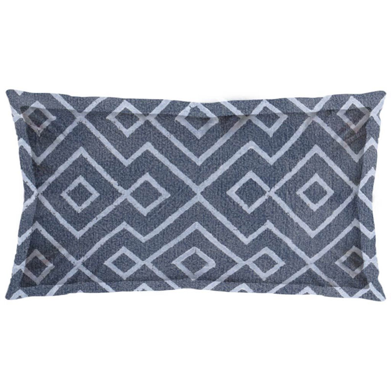 Boswell 14x26 Blue Diamond Patterned Pillow Cover, 14" x 26"