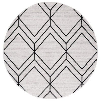 Cargian Geometric Light Gray/Black Area Rug