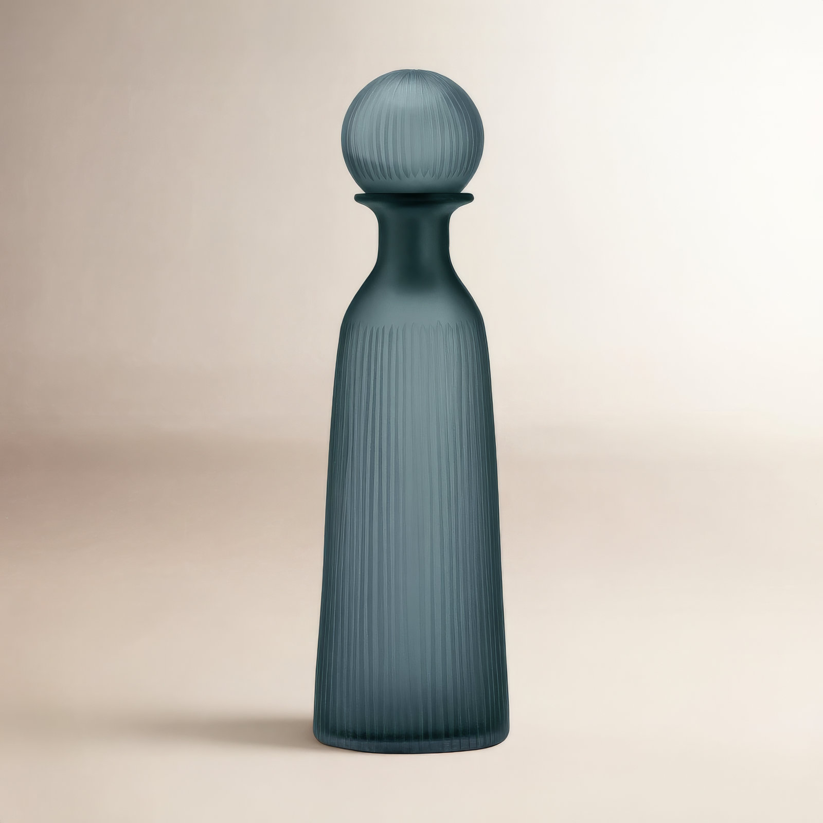 Glass Table Vase, Gray, 17" H x 5" W x 5" D