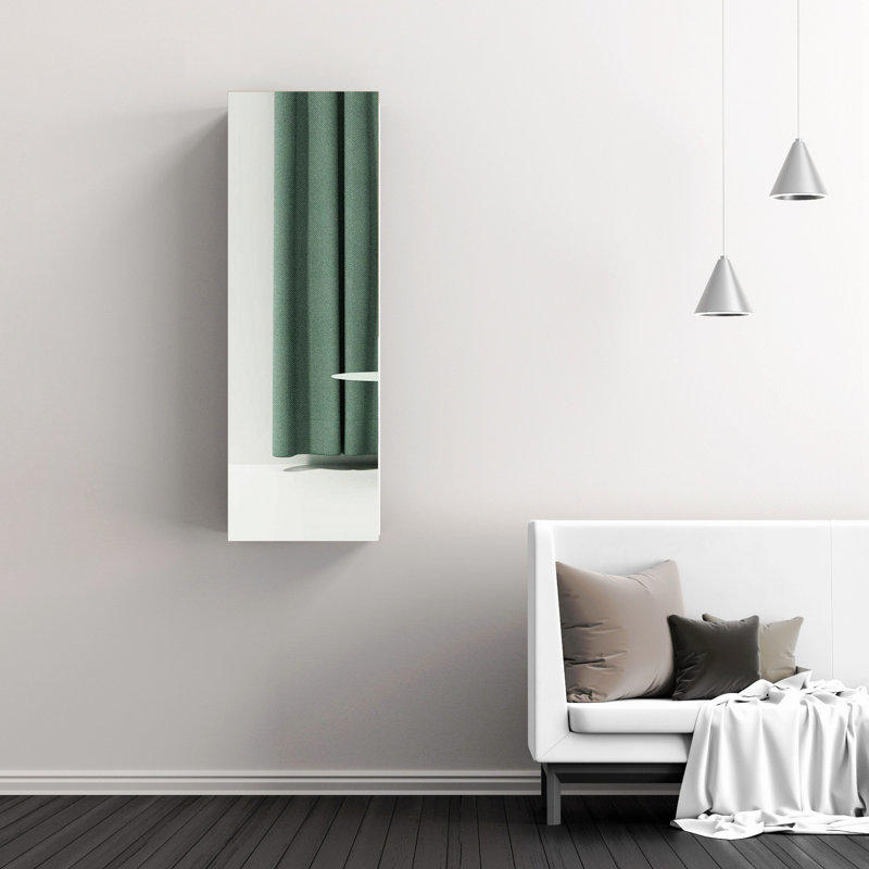Armoire à bijoux murale avec miroir, Blanc