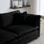 5 canapé convertible en forme de U, 2 repose-pieds, chenille noire, repose-pieds réversible avec repose-pieds, canapé modulaire