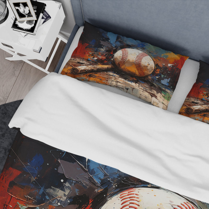 Ensemble de housse de couette en microfibre / polyester Baseball Collage II Bedding