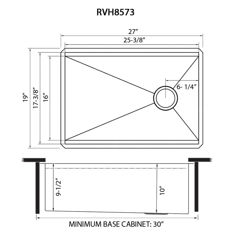 Ruvati 27-inch Workstation Slope Bottom Offset Drain Undermount 16 Gauge Kitchen Sink, Silver