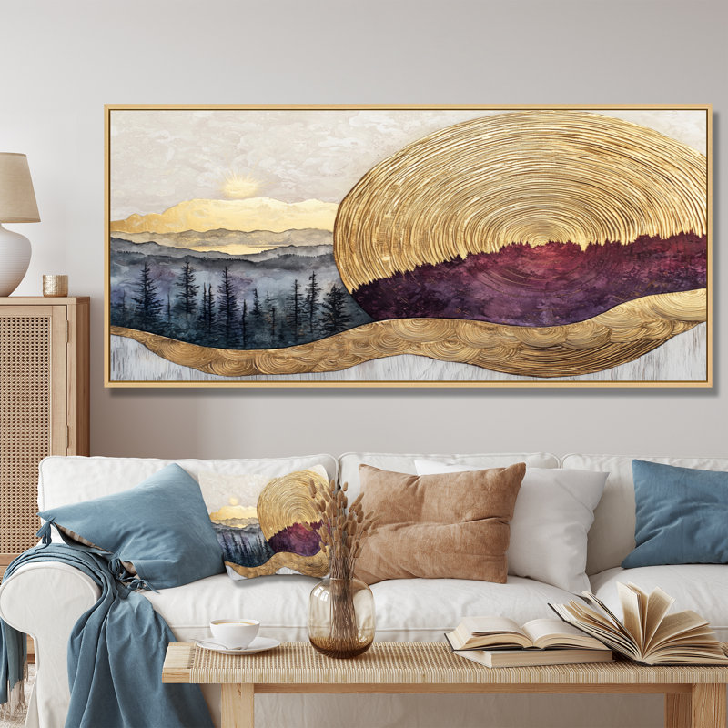 Demar - Vineyard Framed Wall Art, 28" H x 60" W, Floater Framed Print, Cream