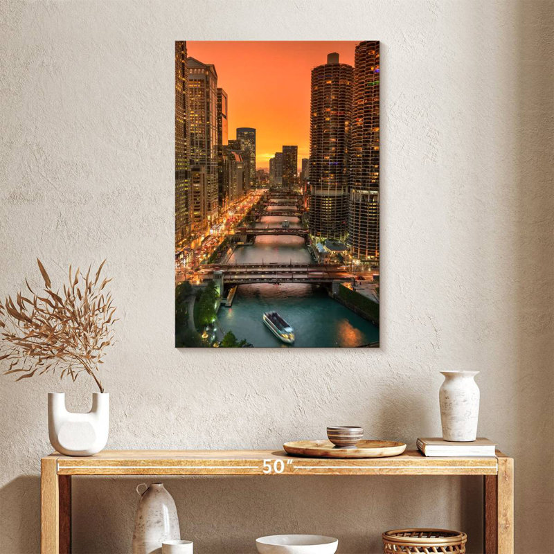 Hannes Chicago River, 36" H x 24" W