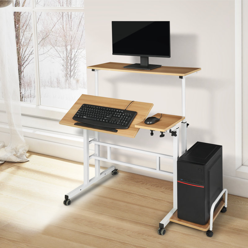 Bureau d'ordinateur Mahjabeen Home Office, Naturel / Blanc