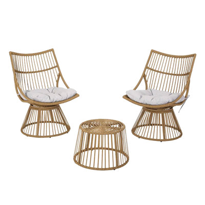 Faux siège et table d'appoint - Structure en fer, coussin brun avec tissu brun, fer, tissu