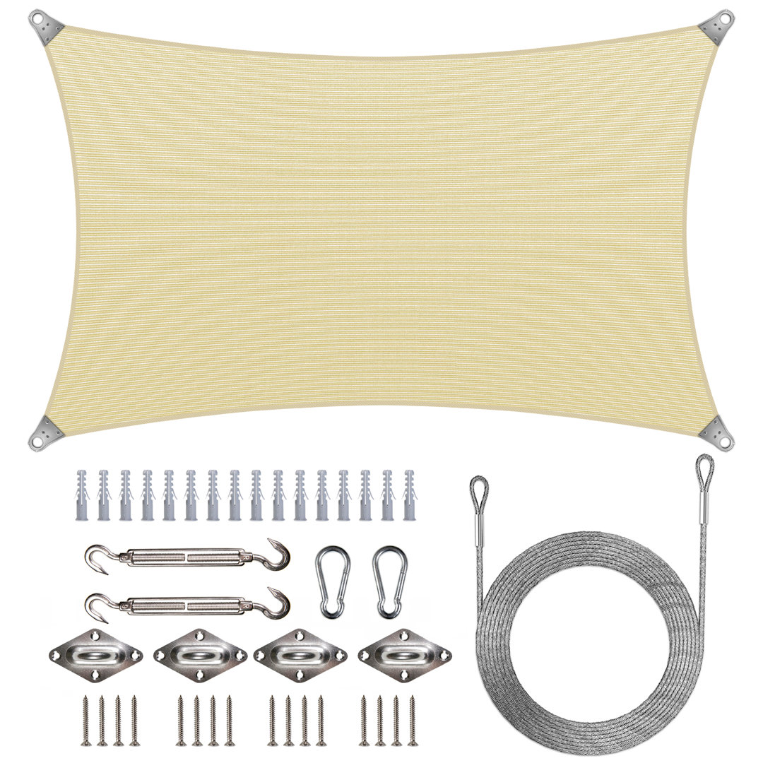 Reinforced Super Ring 18' x 24' Rectangle Shade Sail ColourTree 