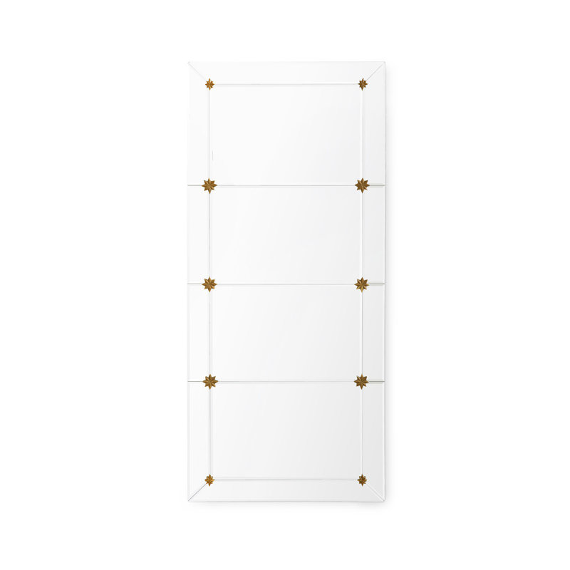 Rosette Flat Beveled Wall Mirror, 59.5" x 26.5"