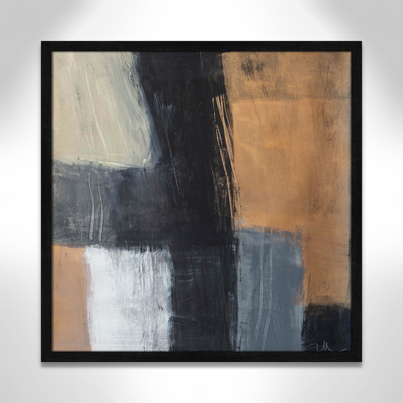 «Metallic Slate II» par Casa Fine Arts, Cadre noir mince, H 23,5 po x l 23,5 po x P 0,75 po