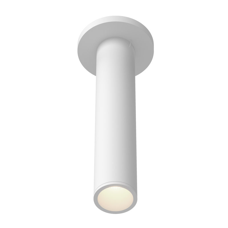 Support pour plafond à DEL 36 po Lorna 12 po (2 po de diamètre), Blanc, H 12 po x l 4,38 po x P 4,38 po, 12 W