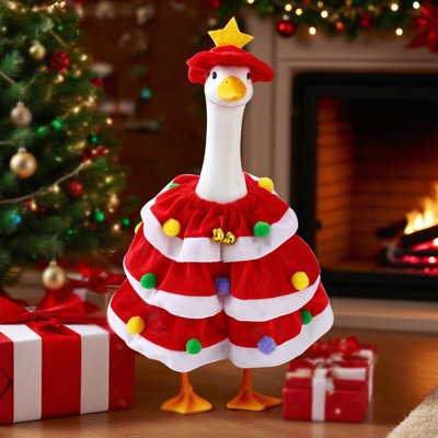 Costume Christmas With Hat Dress Festive With Bells And Pom-poms Tree Red And Green