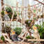 Ensemble de 9 jouets pour perroquets 9 pièces - Balançoires, perchoirs, hamacs et échelles en bois suspendus et debout pour petits et moyens oiseaux