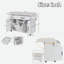 Îlot de cuisine avec abattant, poubelle dissimulée, armoires de rangement, tablettes amovibles, tiroirs, porte-épices, porte-serviettes et roues universelles-298796052