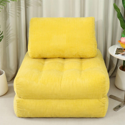 Fauteuil à billes 70,8 po en velours côtelé pour salon, chambre à coucher et dortoir