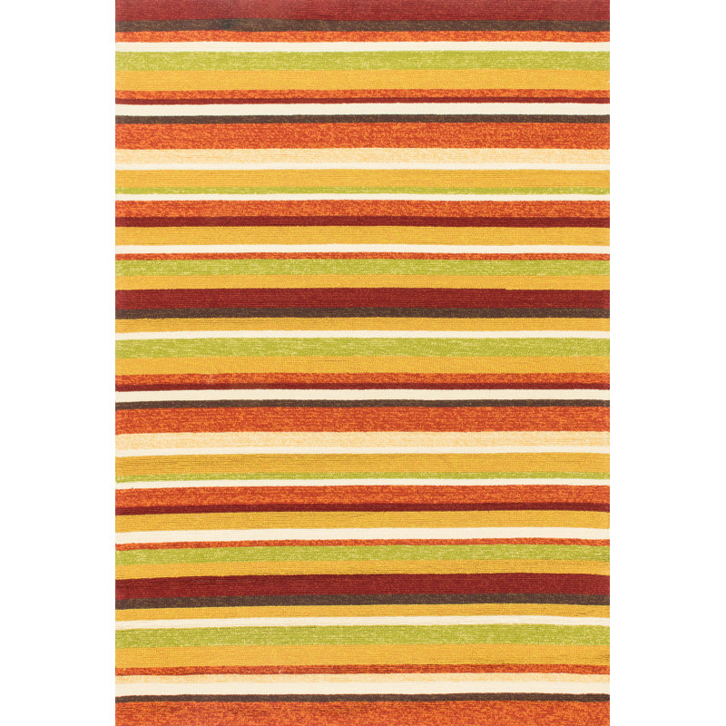 Funkhouser Striped Indoor / Outdoor Rug, Rectangle 9'3" x 13'