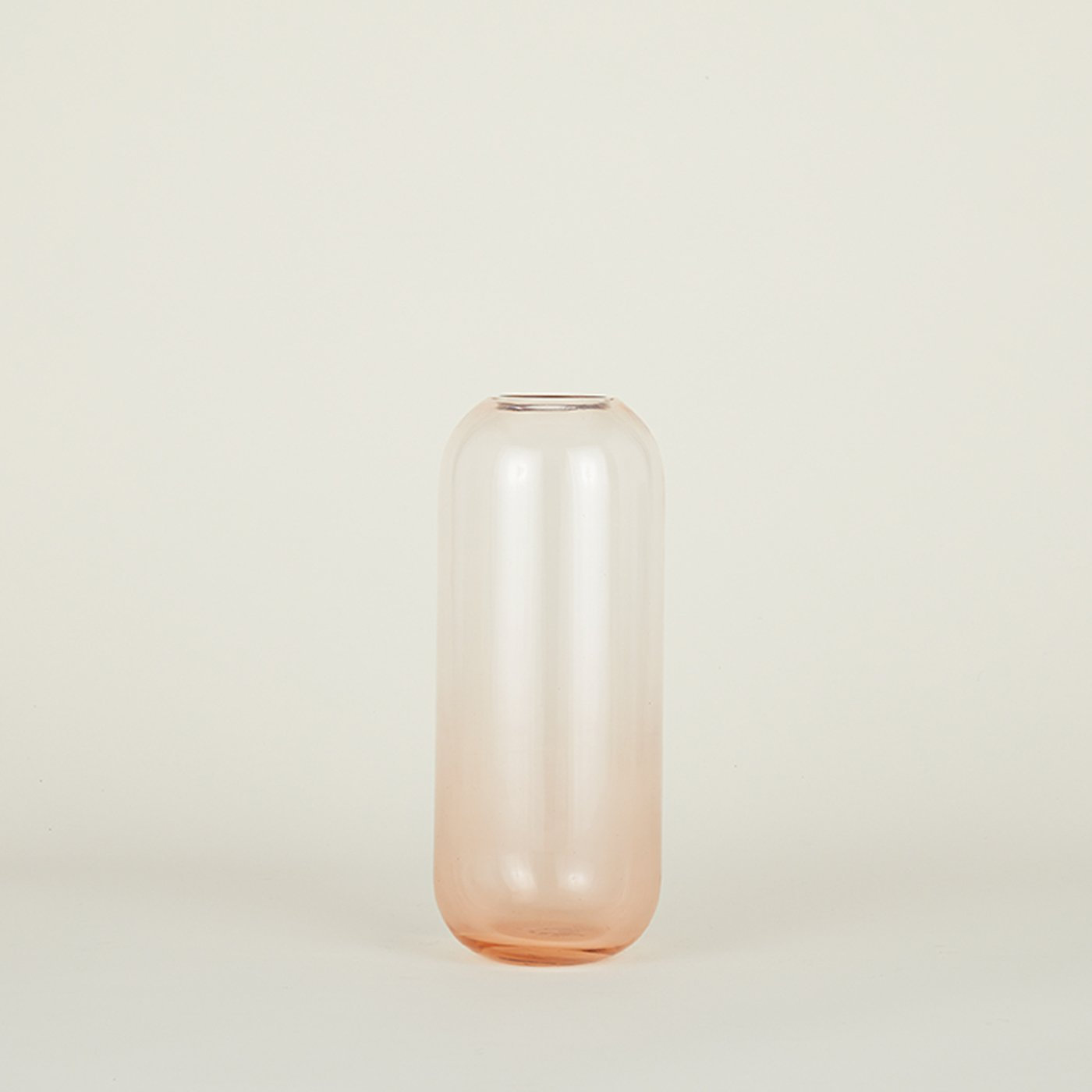 Aurora Handmade Glass Table Vase, 12.5" H x 5" W x 5" D, Blush