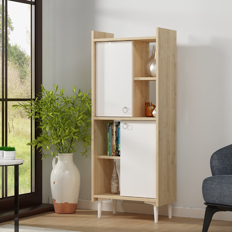 Glendale Freestanding Bathroom Cabinet, White/Natural