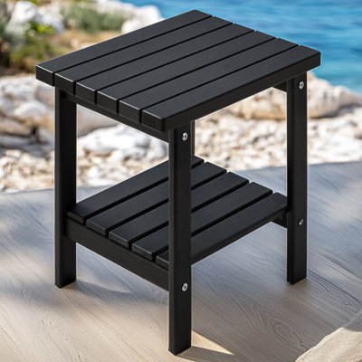 Taryn 17 in. 2-Tier Rectangular HDPE Outdoor Side Table