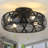 19.60'' Farmhouse Flush Mount Caged Ceiling Fan with Light Kit,6 Speeds,Rustic Low Profile Ceiling Fan with Light and Remote Control,Small Bladeless Ceiling Fans with Lights for Kitchen,Bedroom(4 Bulbs Included)