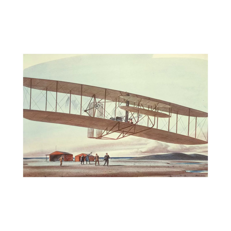 The Wright Brothers at Kitty Hawk, North Carolina, in 1903 1 Piece Wrapped Canvas Painting, 30.48cm H x 45.72cm W x 1.905cm D