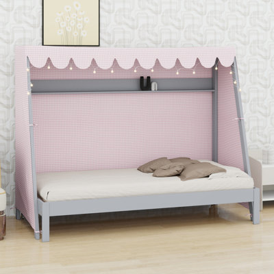 Lit maison avec lit gigogne, étagère, tente et mobilier de chambre à coucher multifonctionnel pour enfants
