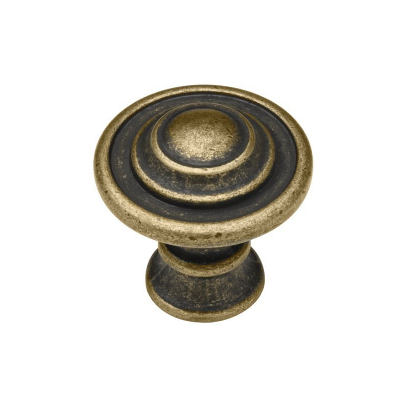 (5 Pack) 1-3/8 inch Kentworth Knob, Antique Brass