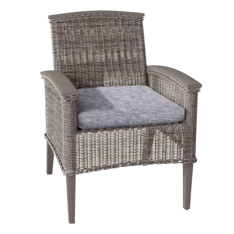 Astoria Patio Dining Armchair with Cushions, No Welt, Oyster, Verona Silver