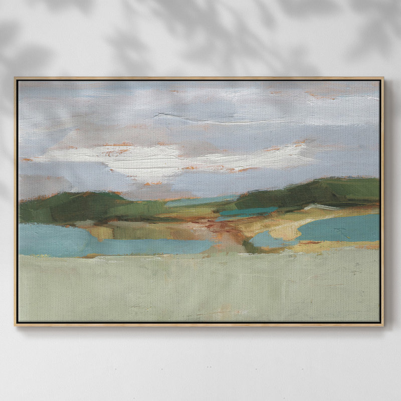 High Noon Vista Study II, H 27 po x l 41 po x P 2 po, Toile naturelle avec cadre flottant, Non