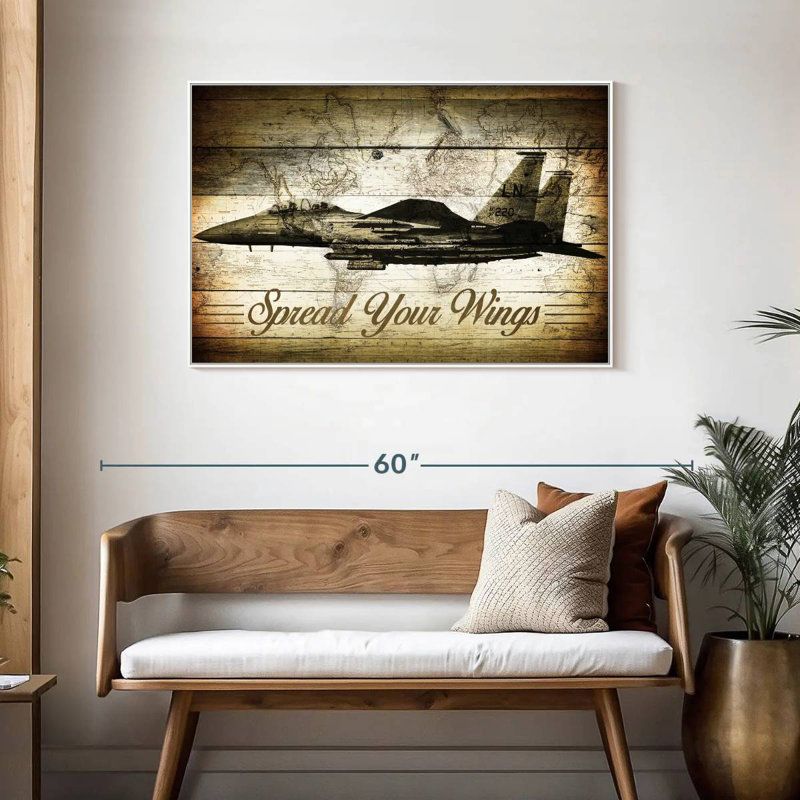 Citation de voyage en bois, Cadre flottant blanc, 43 po x 29 po