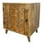 Table d'appoint en bois naturel fabriquée à la main avec tablette amovible