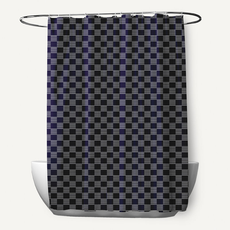 Rideau de douche simple Blauvelt, Bleu marine printanier