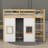 Jasibe Wood Twin Size Loft Bed with Built-in Storage Wardrobe and 2 Windows-1873168346