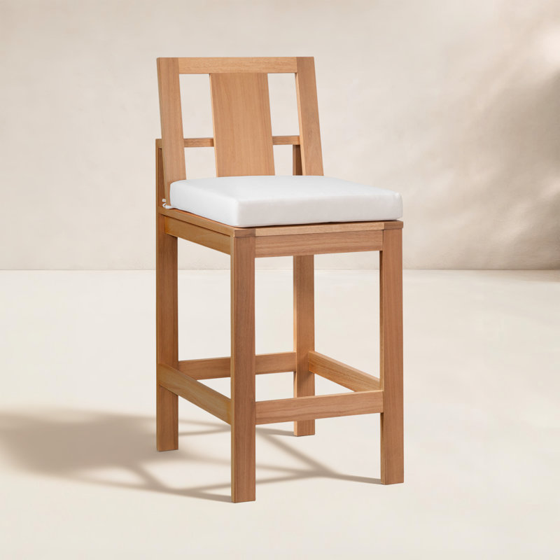Tabouret de bar d'extérieur en bois d'eucalyptus Dustin (ensemble de 2)